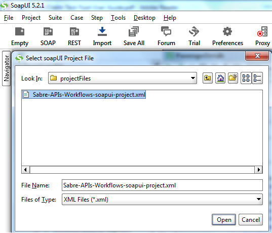 Import Sabre APIs Workflows Project